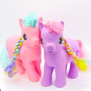 My Little Pony 10" Unicorn Toy Set Of 2 With Braided Rainbow Hair Sweet Expressi